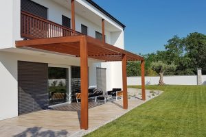 Backyard pergola